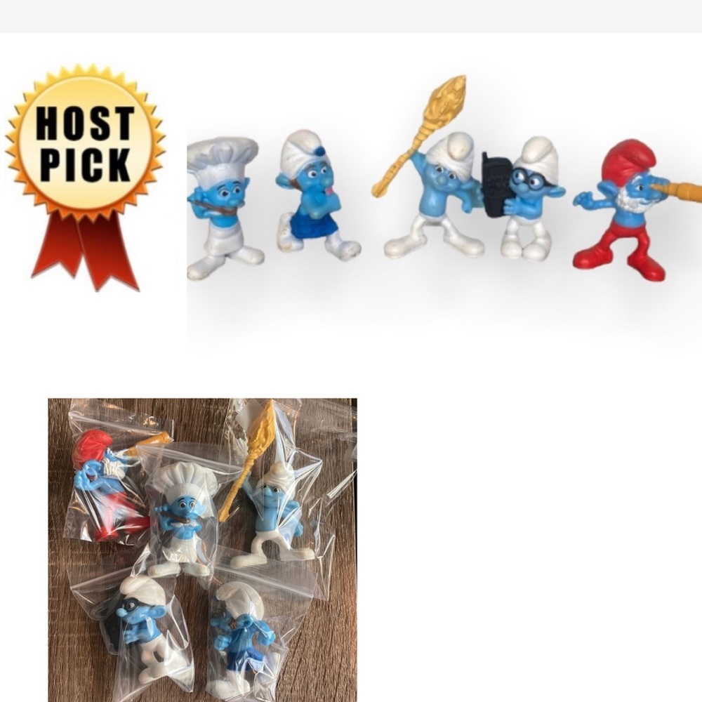 HOST PICK Vintage Lot of 5 Peyo Smurfs small Figures (2013??)